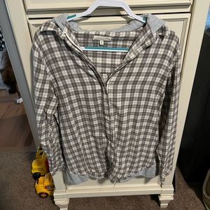 Gilded Intent flannel hoodie - zip front Sz Med